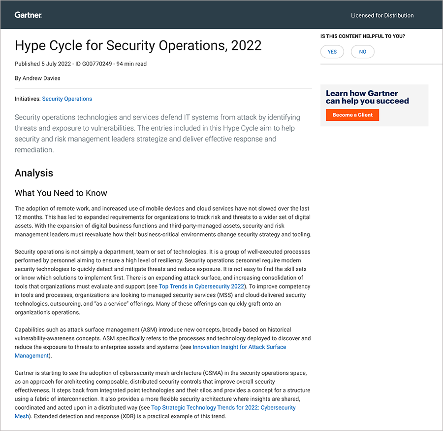 gartner hype cycle for security operations 2022
