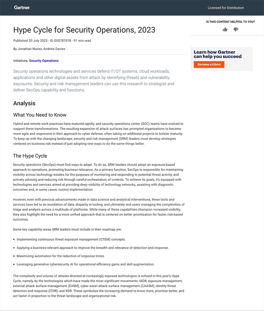gartner hype cycle for security operations 2023