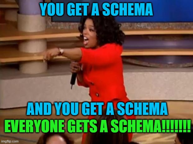 Oprah giving out schema meme