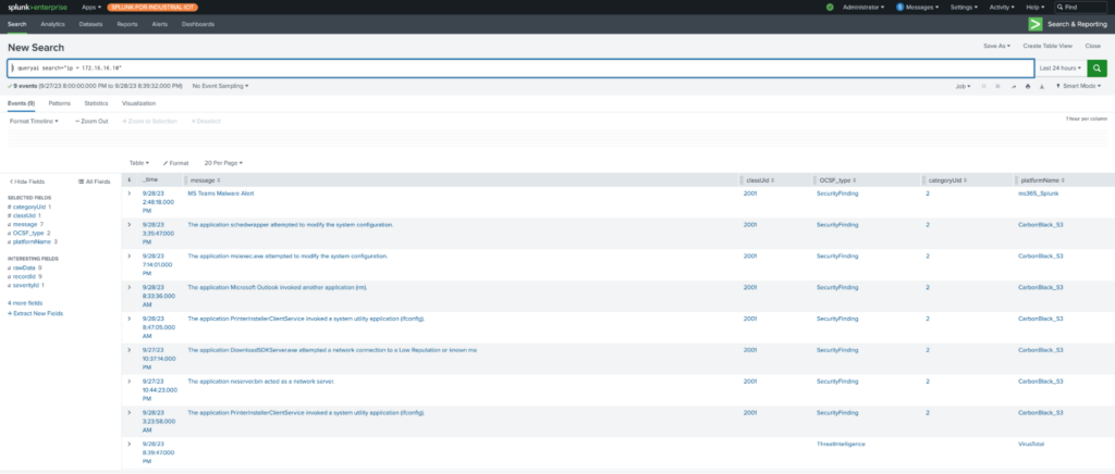 query federated search inside splunk