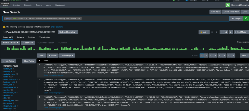 splunk snowflake spl query