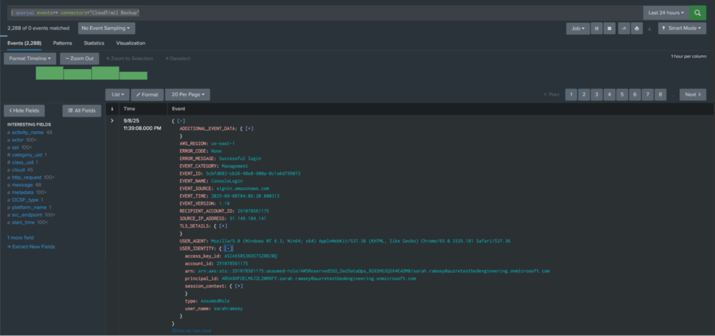 query splunk snowflake ocsf dashboard
