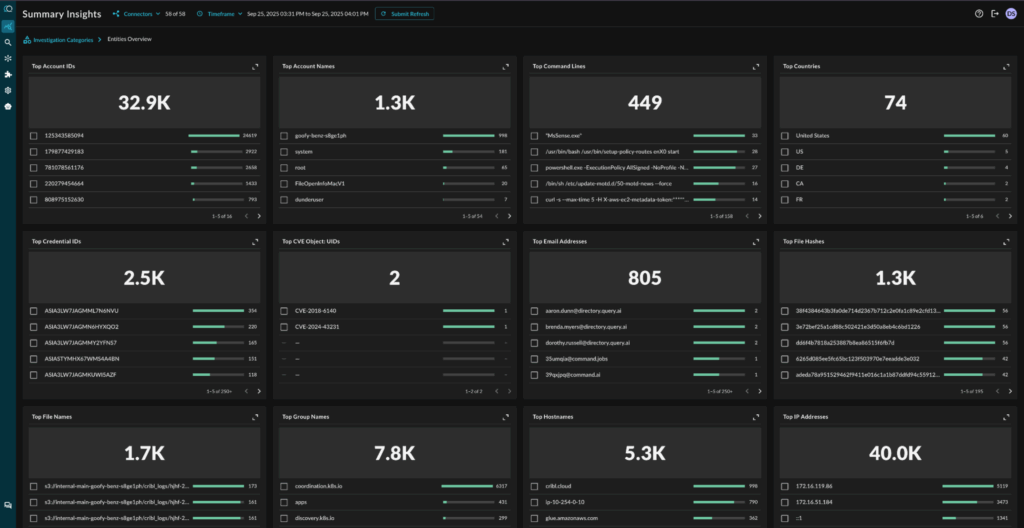 Review IOCs and entities centrally with Federated Search