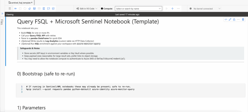 query fsql microsoft sentinel notebook