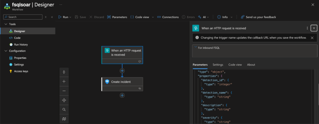 fsql logic app worklow
